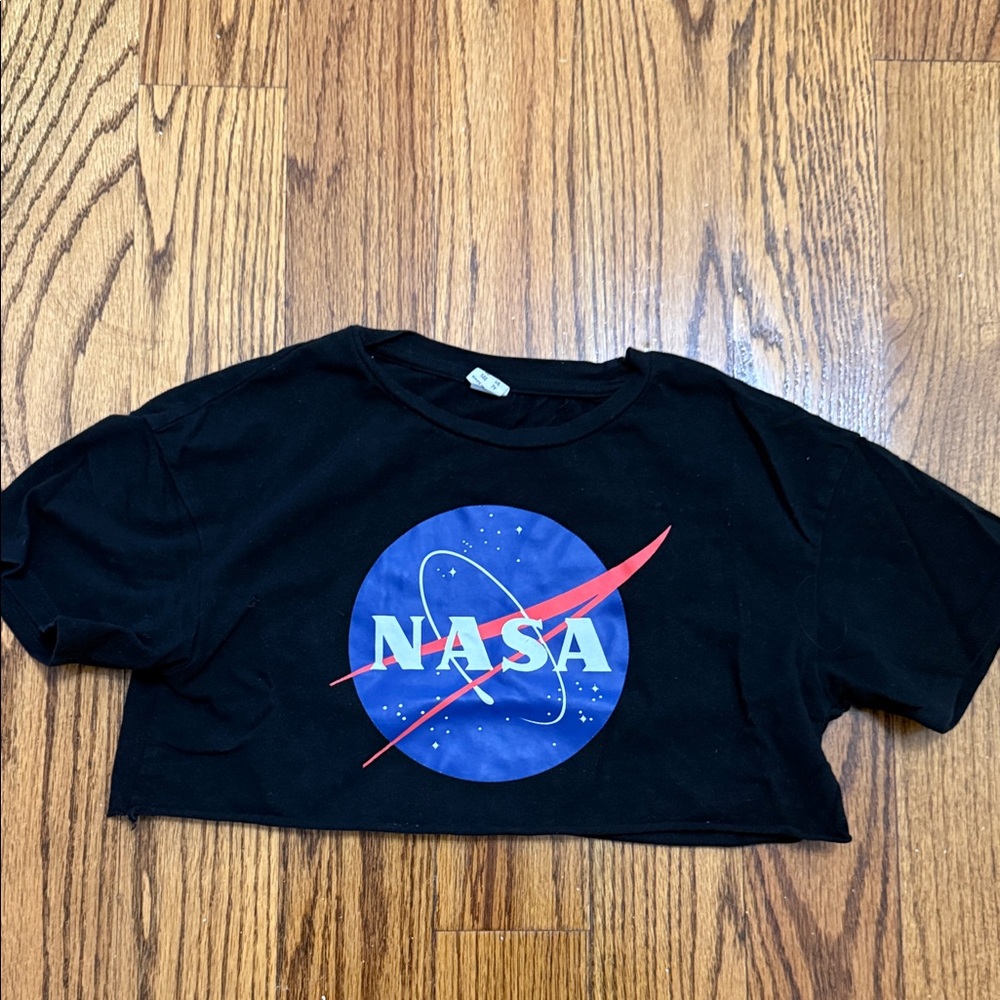 SHEIN Girls Black NASA Graphic Tee
